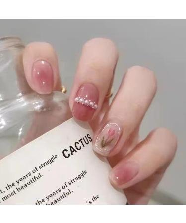 24P Sweetheart Chessboard Autumn and Winter Fake Nails Red Press On Nail Enhancement Love False Nails Girl Nail Art Decoration New Nails-D-55s