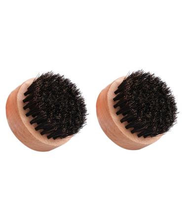 Frcolor 2st beard brushes for men beards for men Bartkamm Bartbrush for men mustache beard beards soft beard brushes for dense beard hairbrush portable man round brush brown+blackx2st 5.8x5.4cmx2pcs