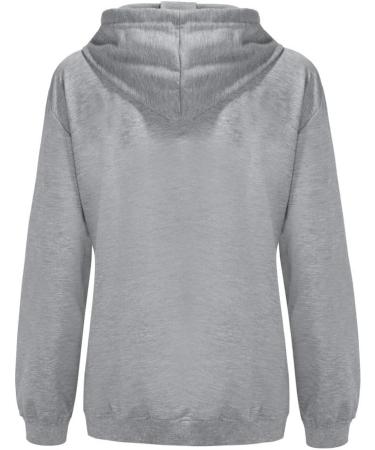 Bigfanshu Womens Long Sleeve Tops Fashion Sweatshirt Hoodie Solid Bandage Pullover Top Blouse Gray - Buy Online on GoSupps.com