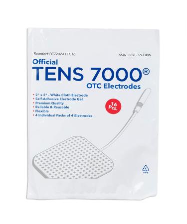 16 Count TENS 7000 Official Replacement Pads - Premium Quality 2 X 2 OTC TENS Unit Pads - Compatible with Most Machines - Electrodes Value Pack - Buy Online on GoSupps.com