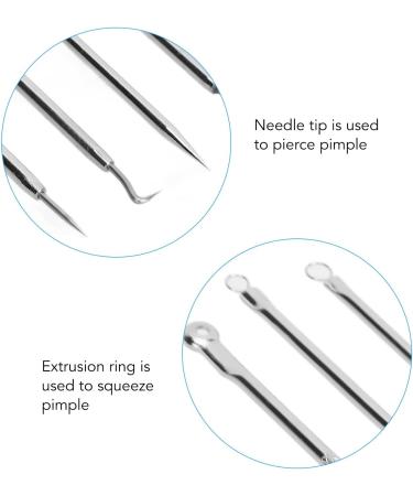 Qukaim Face Zit Remover Tool Blackhead Remover Tool Set Stainless Steel Comedone Extractors for Face and Nose 5 Piece Kit - Buy Online on GoSupps.com