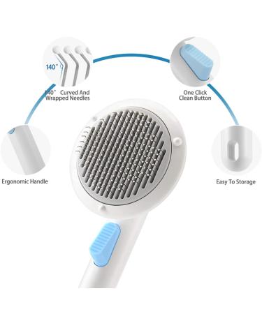 Self Cleaning Slicker Dog Brush for Shedding & Tangles - Ideal for Long & Short Haired Dogs & Cats - Grooming Tool for Indoor Pets - Buy Online on GoSupps.com
