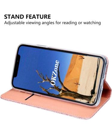 Buy Okzone Luxury Bling iPhone Xs Max Case - Rose Gold PU Leather Wallet Flip Cover | Premium Protection for Apple iPhone XS MAX - Buy Online on GoSupps.com