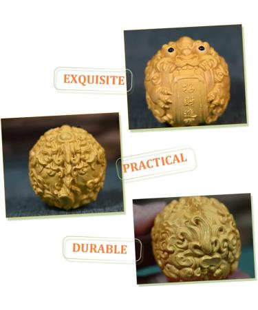 Premium Healeved Bagua Ornament - Peach Wood Pi Yao Tea Pet Kylin Statue | Chinese Feng Shui Decor & Fitness Tool - Buy Online on GoSupps.com