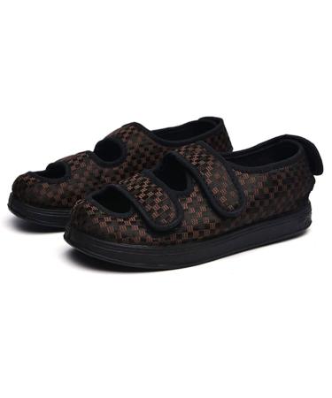 KXSM Diabetic Shoes Support Orthotic Sandals Extra Wide Widths Diabetic Edema Walking Shoes Closed Toe Slippers Easy On/Off for Mens Womens Brown 45 45 Brown