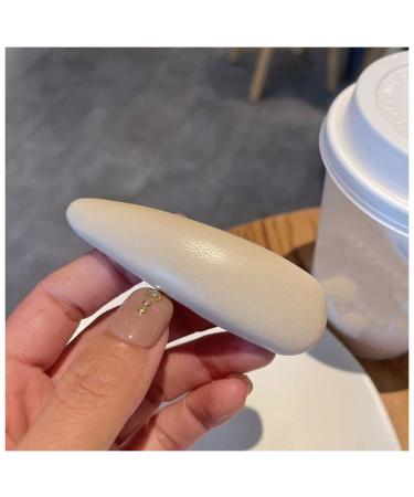 Hair Clips PU Leather Hair Clip Sponge Padded Barrette Solid Thick Hairpin Women Hair Snap Korean Style Headwear Blue Hair Clips (Size : Milk white 2)