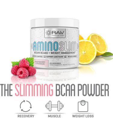Amino Slim: Vegan BCAA Weight Loss Drink for Women | Post-Workout Recovery & Fat Burning | Appetite Suppressant & Metabolism Booster | Stress Relief | Raspberry Lemonade - 5.29 oz - Buy Online on GoSupps.com