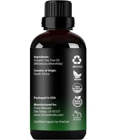 Fiora Naturals Tea Tree Essential Oil 1 oz - 100% Pure Organic Melaleuca Alternifolia for Face, Hair, Skin, Acne, Scalp, Foot, and Toenails - Buy Online on GoSupps.com