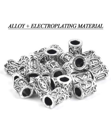 24 Hair Bear Beads for Braids & Dreadlocks | Rune Beard Pearls + 6 Hair Pins & 200 Rubber Bands | DIY Hair & Jewelry Craft Supplies - Buy Online on GoSupps.com