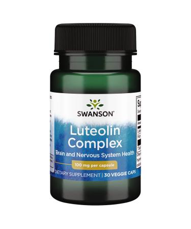 Swanson Luteolin Complex w/Rutin - Brain Support Supplement Promoting Memory, Mood & Cognitive Health - Natural Formula to Help Maintain Nervous System - (30 Veggie Capsules) 1 - Buy Online on GoSupps.com