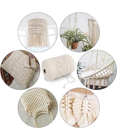 Blisstime 3mm x 500 Yards Natural Cotton Macrame Rope | Soft Twisted Cord for Wall Hangings, Plant Hangers, Crafts | Off-White Cotton Rope for Knitting & Decor - Buy Online on GoSupps.com