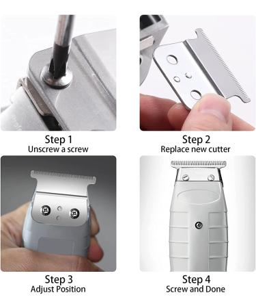T Outliners Replacement Blade Compatible with Andis T Outliners Trimmer GTO GTX SL and SLS Professional T Blade Trimmer(2 sliver steel T Blade+2 sliver Steel Blade) - Buy Online on GoSupps.com