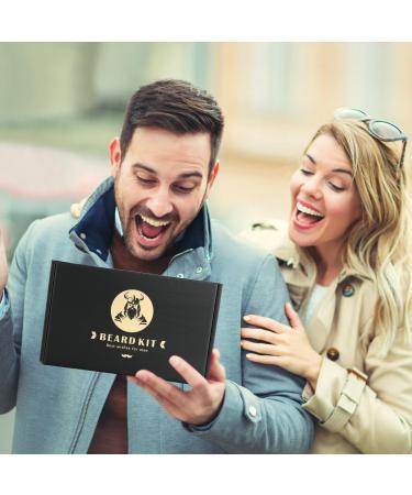 EXREIZSTUpgraded Beard Grooming Kit for men Beard Care Kit for men with 2Beard Growth Oil Balm Brush Comb Shaving Soap Storage suitable for Birthday Gifts for Men Him Dad Husband Brother Boyfriend - Buy Online on GoSupps.com