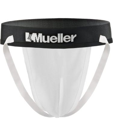 Mueller Sports Athletic Supporter with Flex Shield Cup - White/Gray, Adult Large - Buy Online on GoSupps.com