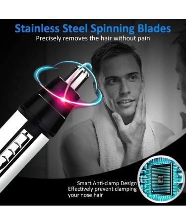 KouRy 4-in-1 USB Rechargeable Ear & Nose Hair Trimmer | Professional Waterproof Electric Eyebrow & Facial Hair Clipper with Stainless Steel Blade - Buy Online on GoSupps.com
