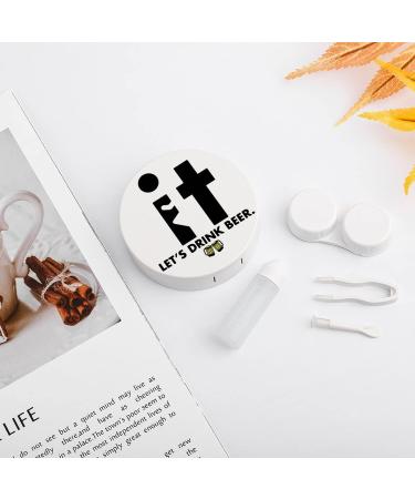 Fck It Drink Beer Round Case For Contact Lens Kit Storage Box with Mirror Printed - Buy Online on GoSupps.com