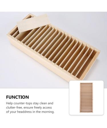 Lurrose Hair Tire Organizer | Standing Wooden Headband Rack & Box Divider | International Shipping Available - Buy Online on GoSupps.com