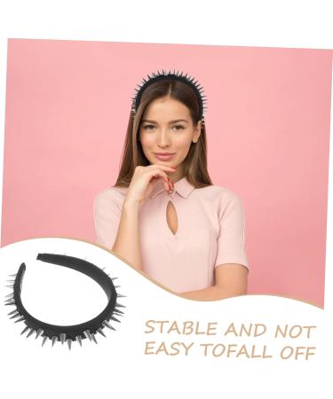 Gogogmee Studded Black Headband Headbands for Teen Embellished Headbands for Women Thin Headband No Slip Headband for Women Punk Rock Accessories Statement Headbands for Women - Buy Online on GoSupps.com