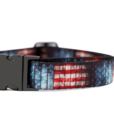 Rustic American Flag Collars and Leashes | Officially Licensed | Fits All Pets! (Small Collar)