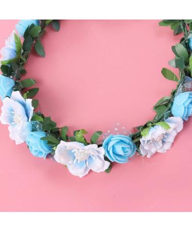 Floral Headbands | Boho Hair Wreaths for Weddings & Parties | Blue Bridal Crowns - Buy Online on GoSupps.com
