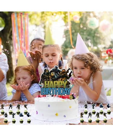25pcs The Master Chief Decorations with 1pcs Cake Topper 24pcs Cupcake Toppers for Kids Birthday Party Supplies - Buy Online on GoSupps.com
