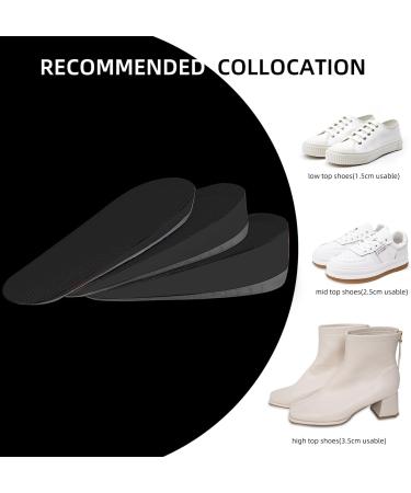 Height Increase Insoles | Gel Heel Lift Pads for Men & Women | Shock Absorption Cushions | 1 Inch Lift Inserts (Small 5-9 2 Pairs Black - Buy Online on GoSupps.com