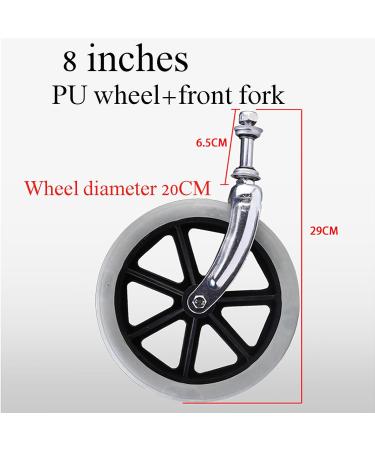 Front Wheel Wheelchair Tyre (8 Inches) Sensitive Pair Colors Available Easy to Operate+ Shock-Absorbing with Front Fork/Bearing for Elderly/Sick/Wheelchair Front Wheels 1pcs Grey 1pcs Grey - Buy Online on GoSupps.com