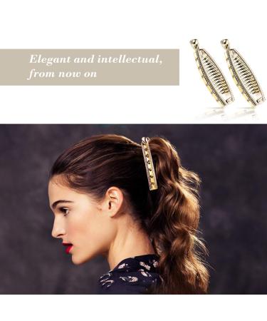 Lurrose Fishtail Hair Clip - 2pcs Wire Hoop & Banana Combs Hair Accessories for Women & Girls - Trendy Hair Clips for Stylish Hairstyles - Buy Online on GoSupps.com