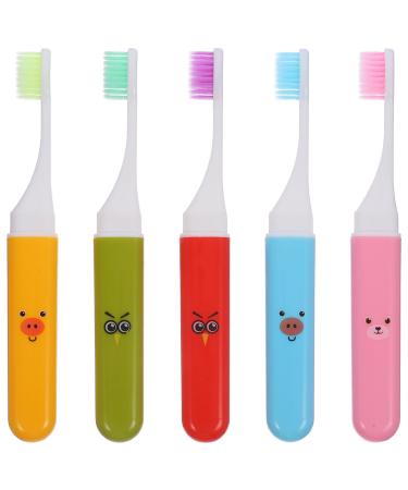 Lalafina 5st Wear -resistant travel toothbrush foldable mouth cleaning brush Extra soft toothbrush foldable toothbrush collapsible toothbrushes.