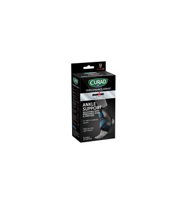 Curad Performance Series Ironman Ankle Support Adjustable with Removable Stays Universal Fit for Mild or Moderate Sprains