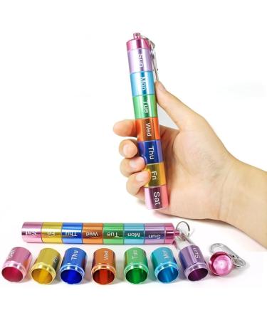 Rainbow Metal Pill Organizer - Compact & Durable 1 PCS Medicine Organizer for Travel - International Shipping Available - Buy Online on GoSupps.com