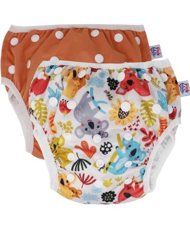 Eco-Friendly PINK & BLUE 2-Piece Swim Diaper Set for Boys & Girls | Reusable Swim Pants (4.5-16 kg & 7-20.5 kg) | Kohla-M - Pack of 2 - Buy Online on GoSupps.com