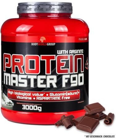 BWG Protein Master F90 - Chocolate Deluxe Protein Shake with BCAA & Glutamine (3000g) | Muscle Building Supplement - International Shipping Available - Buy Online on GoSupps.com