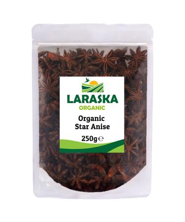 Organic Star Anise Whole 250g - Star Anise Whole Pods Great for Beverages Cooking Baking Certified Organic