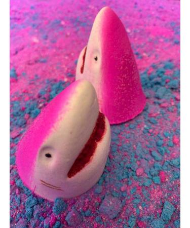 PINK Shark Attack Bath Bomb! Handmade in the UK Fizzer creates a Shark bite Blood Bath like Jaws in your tub New and Improved