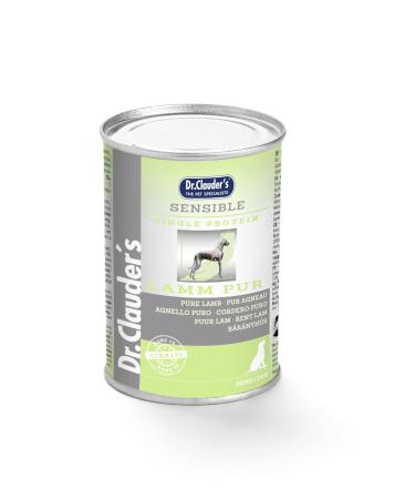 Dr. Clauder's - Wet Dog Food - Sensitive Diet Variety - Specific Diet - Super Premium Product - 6 x 400 g - 6 x 400 g - Pure Lamb