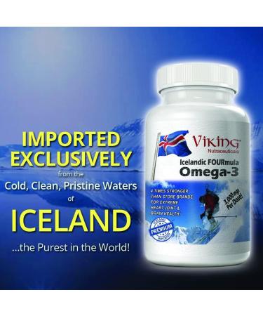 Icelandic Fourmula Quadruple Strength Omega-3 Fish Oil 3000mg High DHA & EPA 90 Softgels Pack of 1 - Buy Online on GoSupps.com