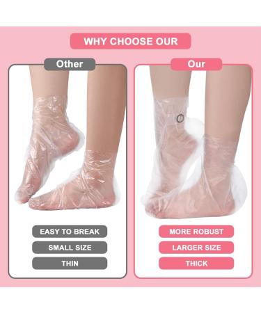 100x Clear Disposable Plastic Boot Covers for Paraffin Baths & Foot Treatments - Ideal for Pedicures & Spa Wax - Buy Online on GoSupps.com