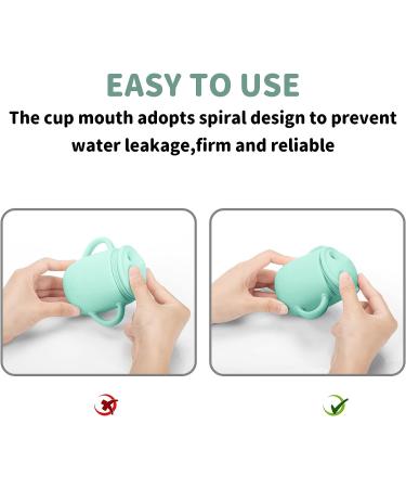 Adocham Silicone Baby Cup with Straw & Handles | BPA-Free Toddler Sippy Training Cup 5oz (Cyan) - Buy Online on GoSupps.com