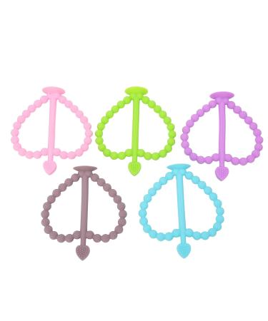 5PCS Infant Teether Toys with Bumps Design | Food Grade Silicone Baby Teething Toy for Oral Development | Suction Cup Included - Buy Online on GoSupps.com