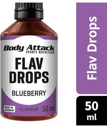 Body Attack Flav Drops 50ml Blueberry - Sugar-Free Flavor Drops Vegan Calorie-Free - Quality Made in Germany - Buy Online on GoSupps.com