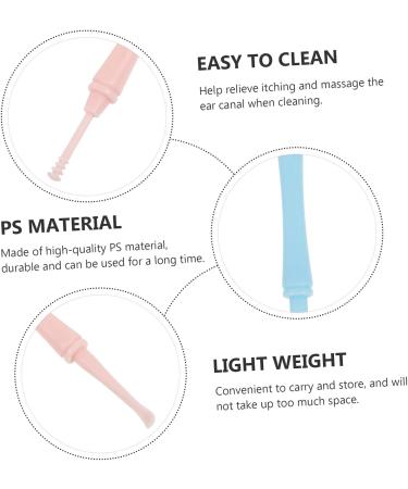 Healvian Double-Headed Spiral Ear Spoon Cleaning Tools - 4 Pcs Ear Cleaner Kit for Wax Removal - Random Color - 10x0.8x0.8cm - Buy Online on GoSupps.com