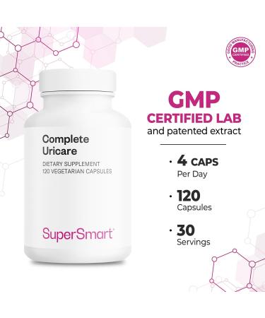 SuperSmart Complete Uricare (Patented & High Strength) - D-mannose Go Less Pumpkin Seed Varuna Bark - for Women & Men | Non-GMO & Gluten Free - 120 Vegetarian Capsules - Buy Online on GoSupps.com