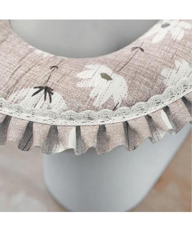 CYlovinho Washable Brown Toilet Seat Cover Pads Set with Zipper - Soft & Thick Bathroom Warmer Cloth Lid Cover - Buy Online on GoSupps.com