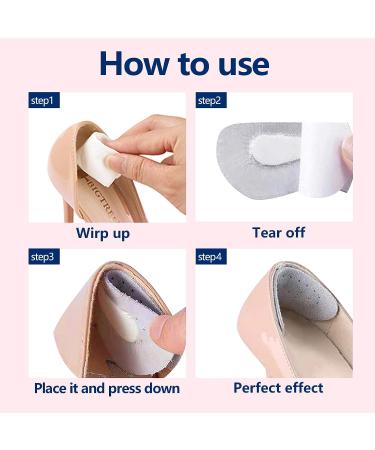 Premium Leather Heel Grips Pad - 4 Pieces | Prevent Heel Slip & Blister | Durable & Breathable | Improved Shoe Fit | Unisex (Grey) - Buy Online on GoSupps.com