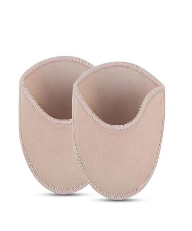 Ballet Pointe Shoe Socks Pad  Knitted Fabric Toe Cap Cover Ballet Slipper Toe Pouches Pad  Relief Forefoot Pain Point Shoes Toe Wrapped Protector Cushion Women Anti-Slip Toe Half Socks (Long)