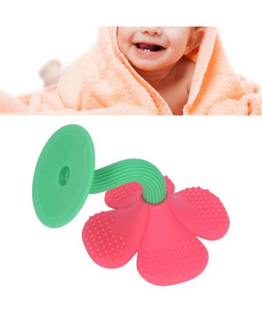Baby Teething Toy - Silicone Flower Shape Chew Toy & Pacifier for 0-6 Months - Washable Peony Red - Buy Online on GoSupps.com