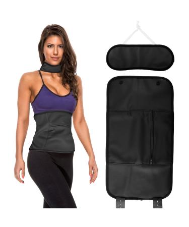 Casting oil pack wrap reusable organic Castor Oil Pack wrap abdominal wrap neck castor oil for improving the flowers digestion neck relaxation constipation muscle pain (black)