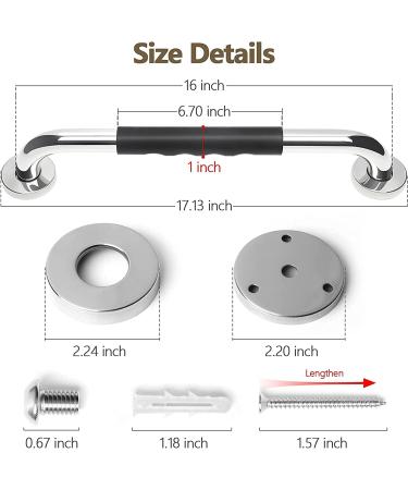 2 Pack 16 Inch Anti-Slip Bathroom Handicap Grab Bars for Seniors - Tesuchan 16inch - Buy Online on GoSupps.com