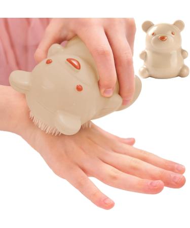 Bear Finger Nail Brush | Cute Bear Hand Fingernail Brush Cleaner | Easy To Grip Bear Finger Nail Brush With Soft Bristles Gently Cleans Kid's Nails Beige - Buy Online on GoSupps.com